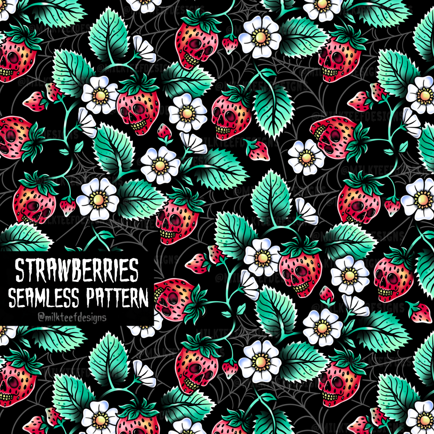 Strawberries / Seamless Pattern