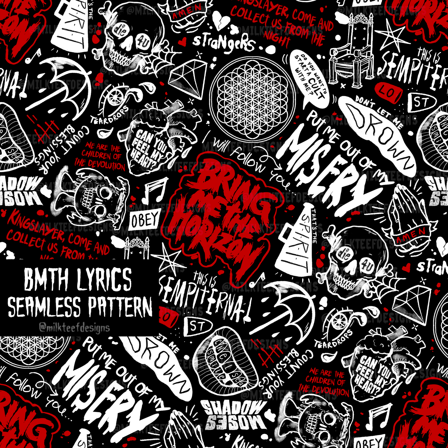BMTH Lyrics / Seamless Pattern