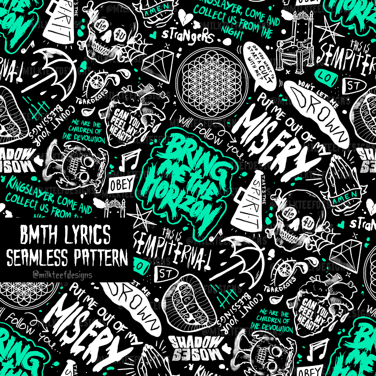 BMTH Lyrics / Seamless Pattern