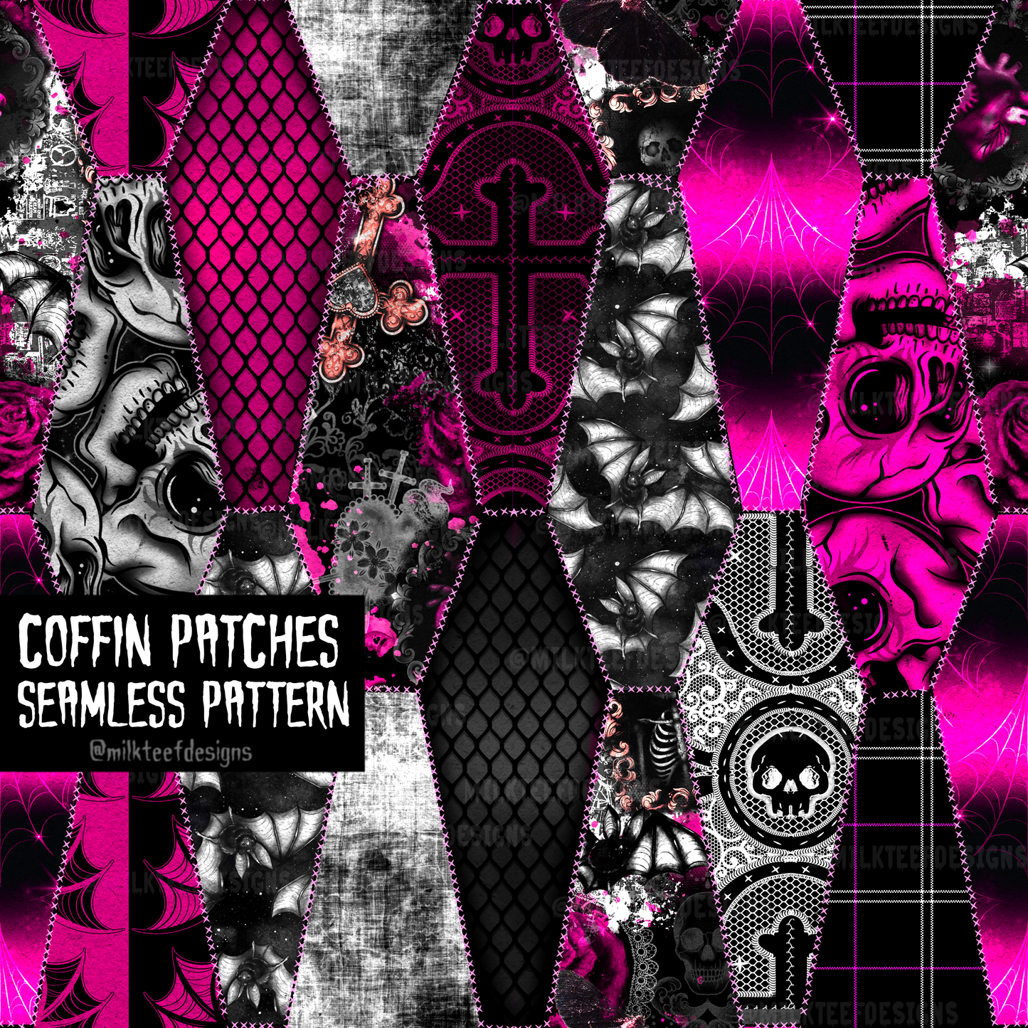 Coffin Patchwork / Seamless Pattern