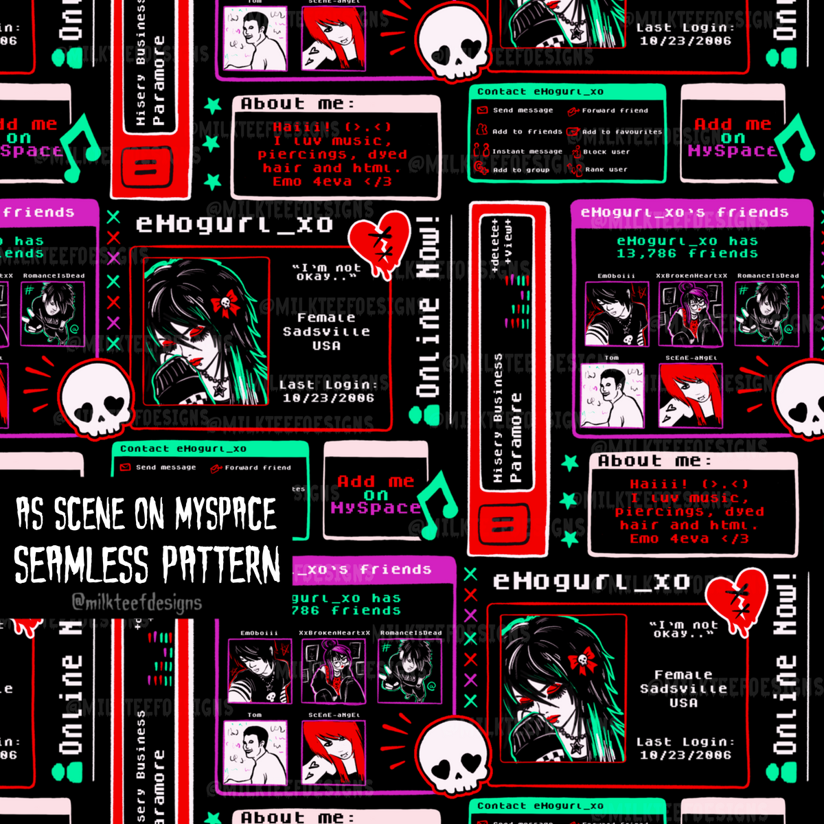 As Scene on MySpace / Seamless Pattern