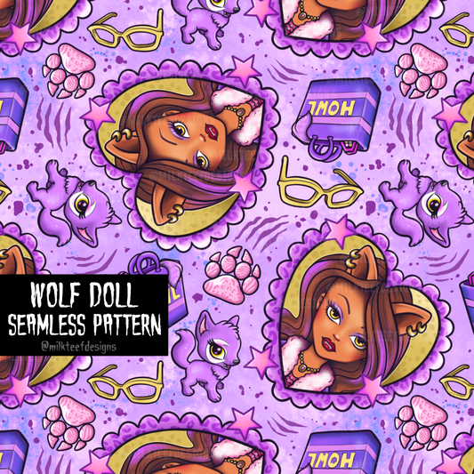 Wolf Doll / Seamless Pattern