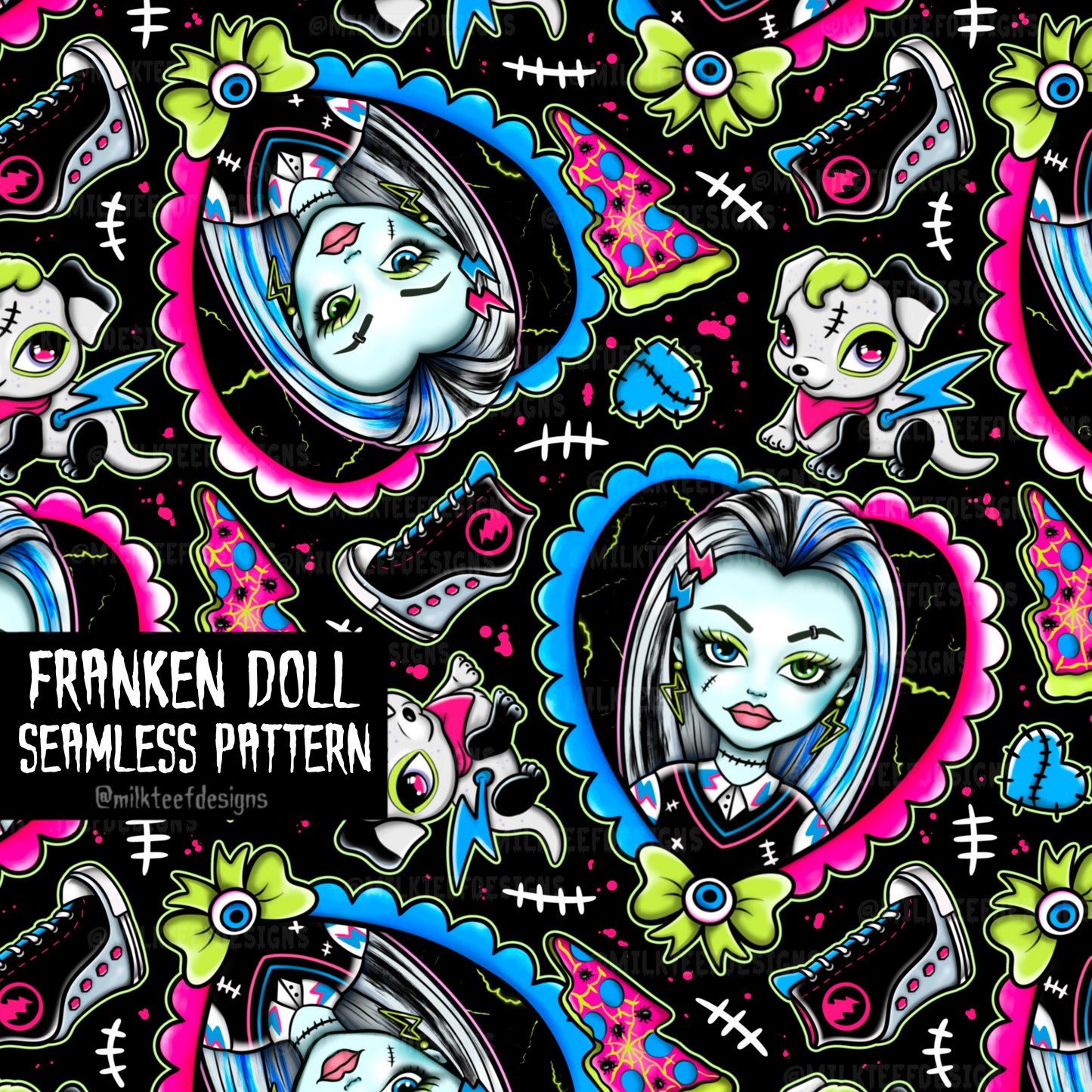 Franken Doll / Seamless Pattern
