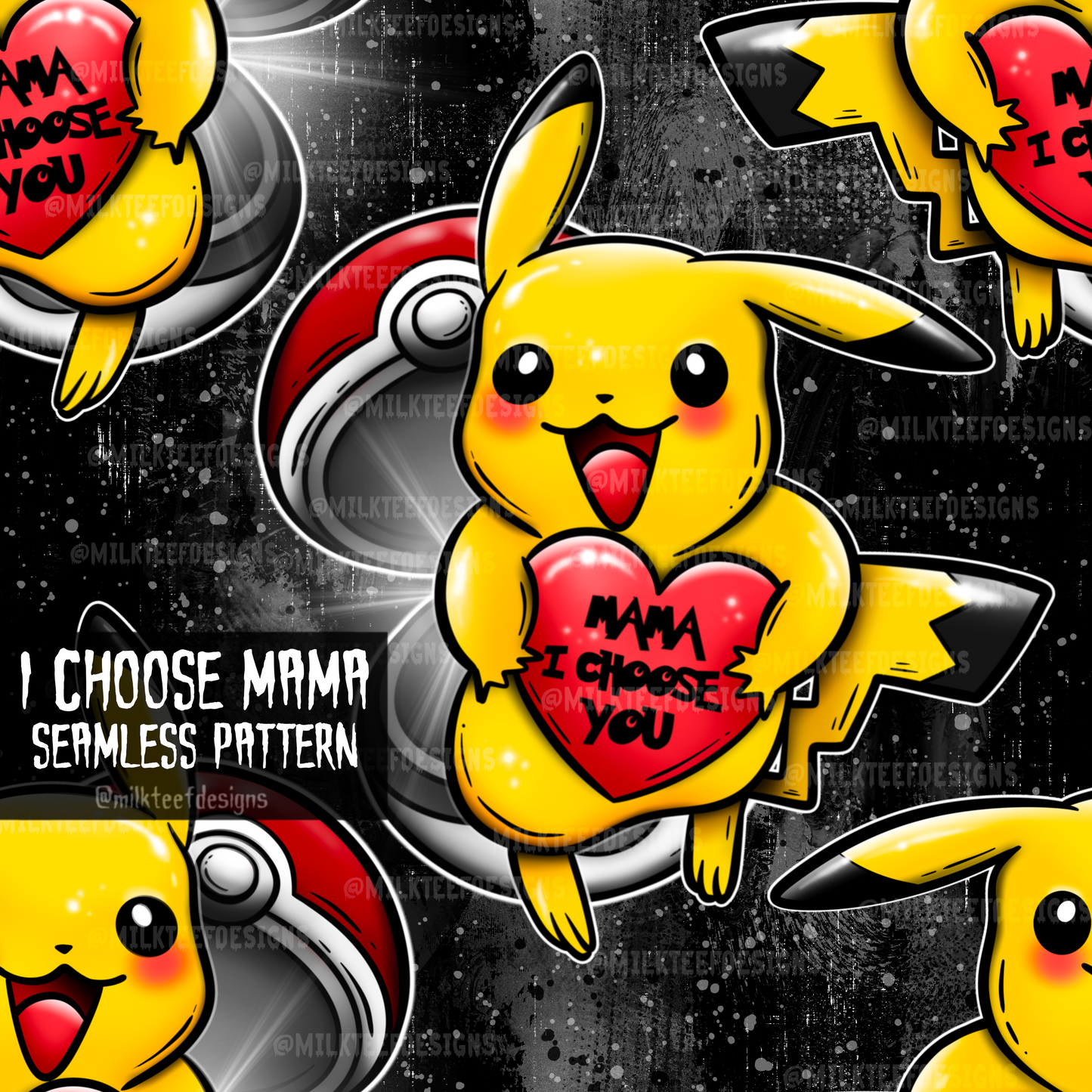 I Choose Mama / Seamless Pattern