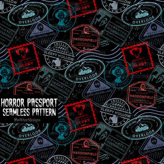 Horror Passport / Seamless Pattern