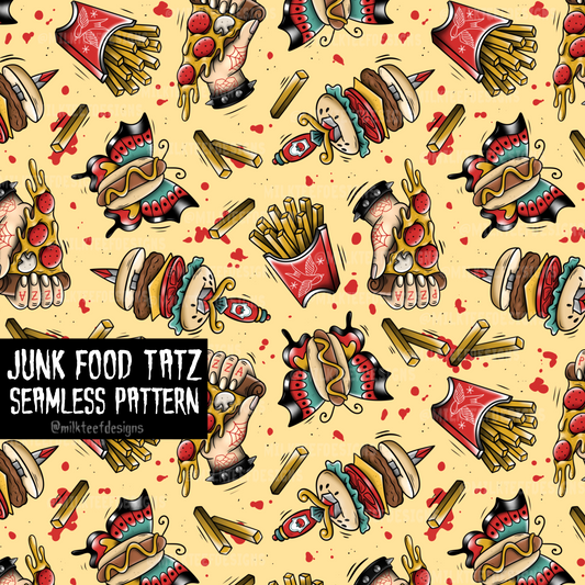 Junk Food Tatz / Seamless Pattern
