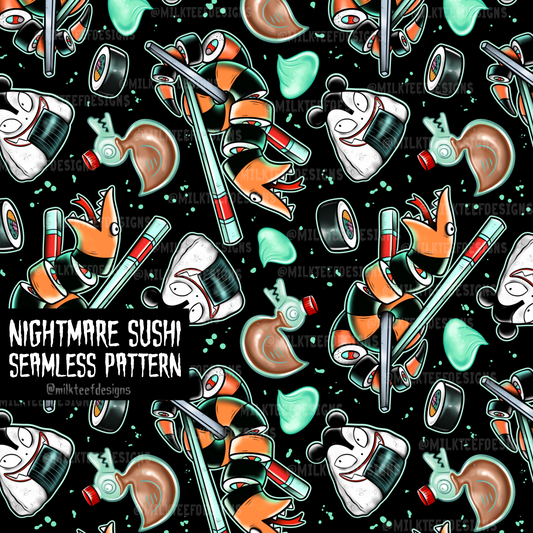 Nightmare Sushi / Seamless Pattern