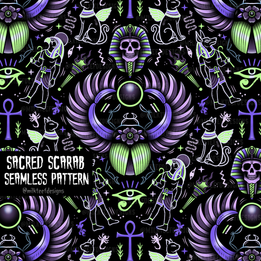 Sacred Scarab / Seamless Pattern