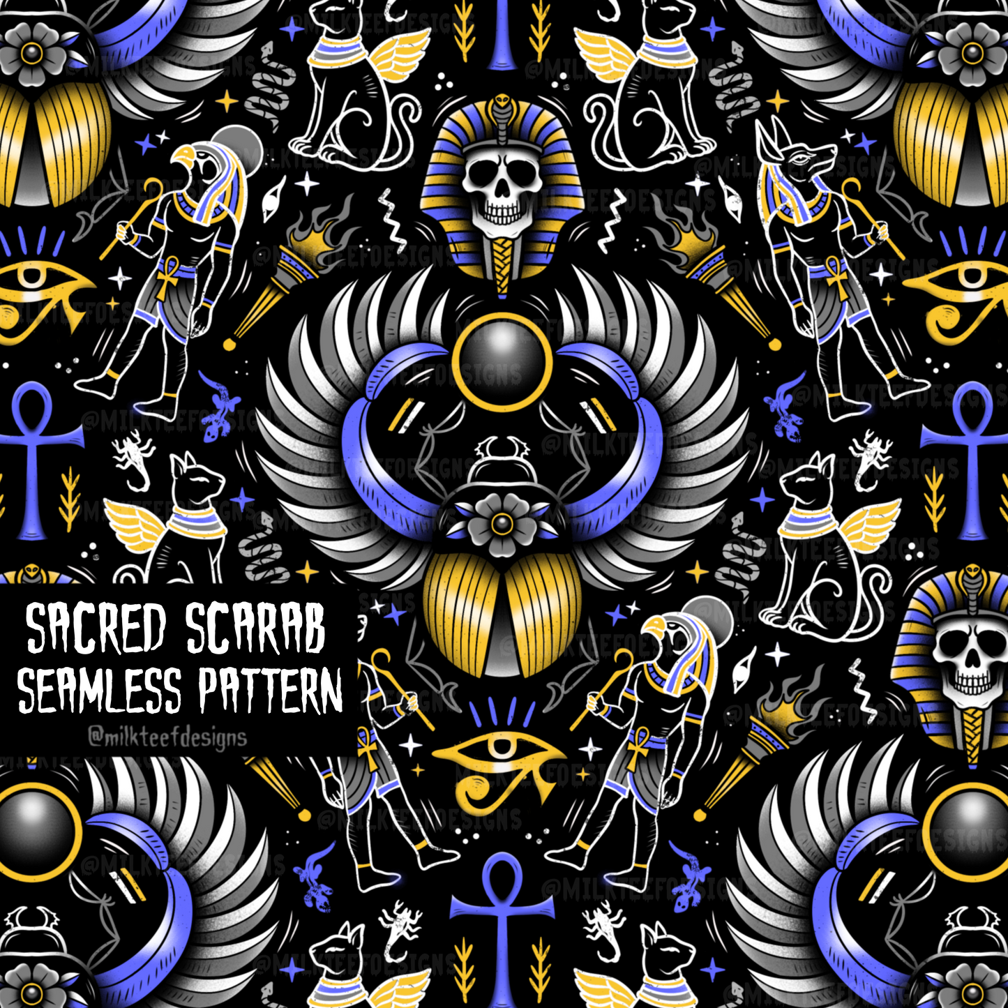 Sacred Scarab / Seamless Pattern