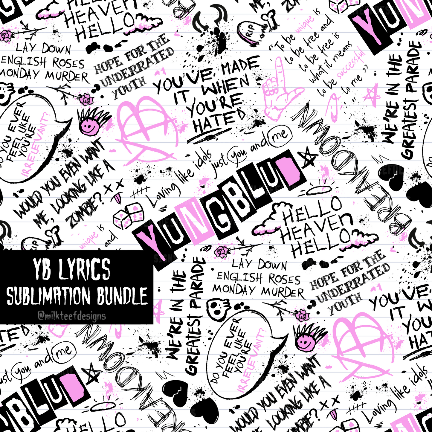 YB Lyrics / Seamless Pattern