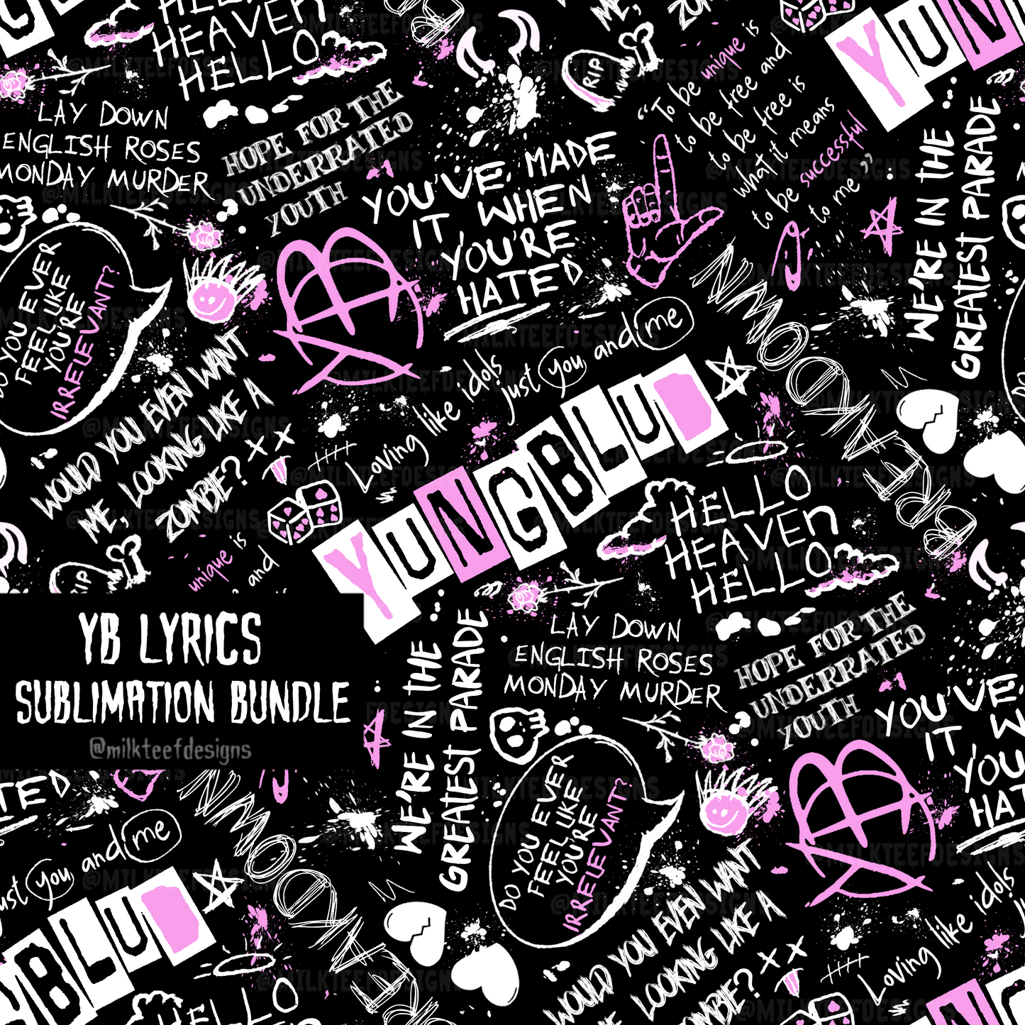 YB Lyrics / Seamless Pattern