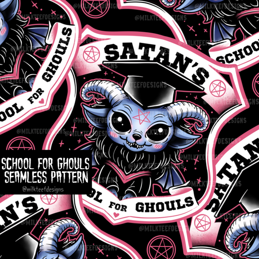 School For Ghouls / Seamless Pattern / Sublimation Design