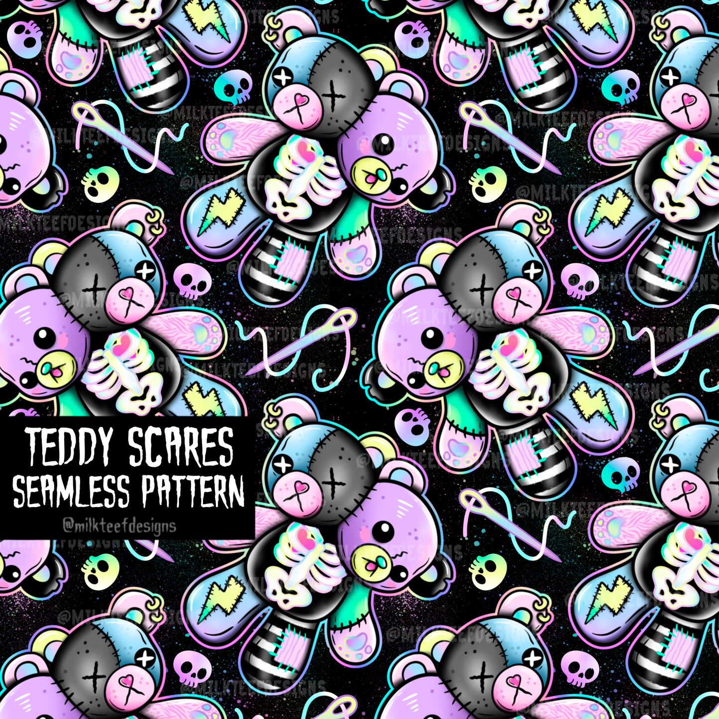 Teddy Scares / Seamless Pattern