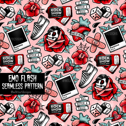 Emo Flash / Seamless Pattern