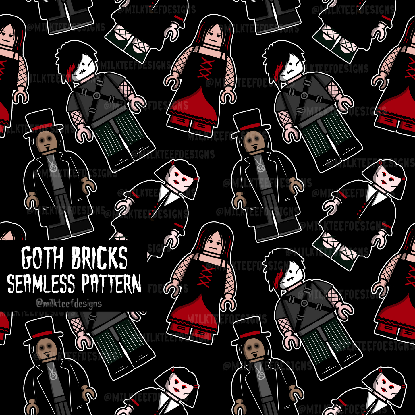 Goth Bricks / Seamless Pattern