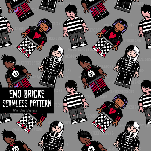 Emo Bricks / Seamless Pattern