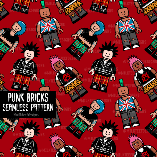 Punk Bricks / Seamless Pattern