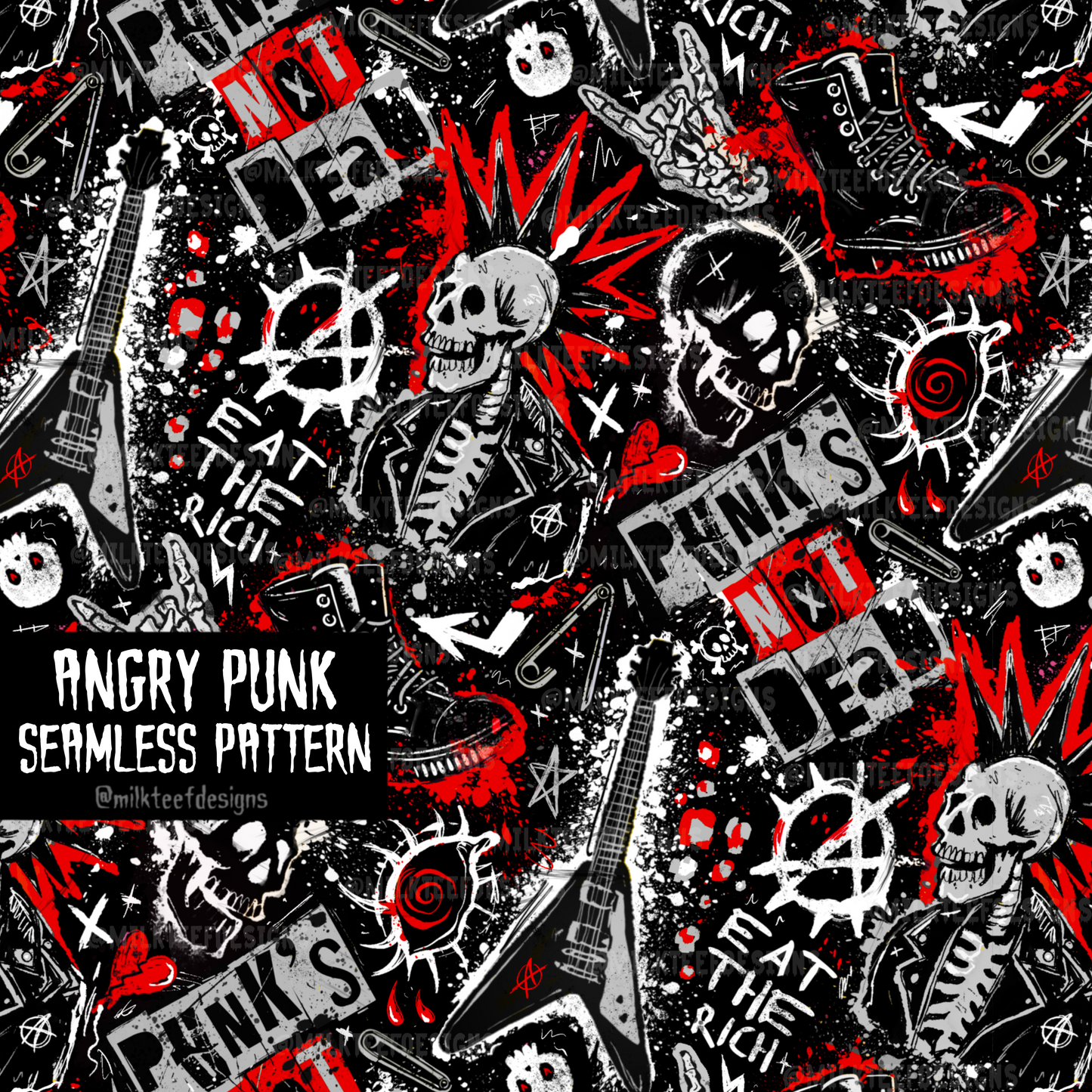 Angry Punk / Seamless Pattern