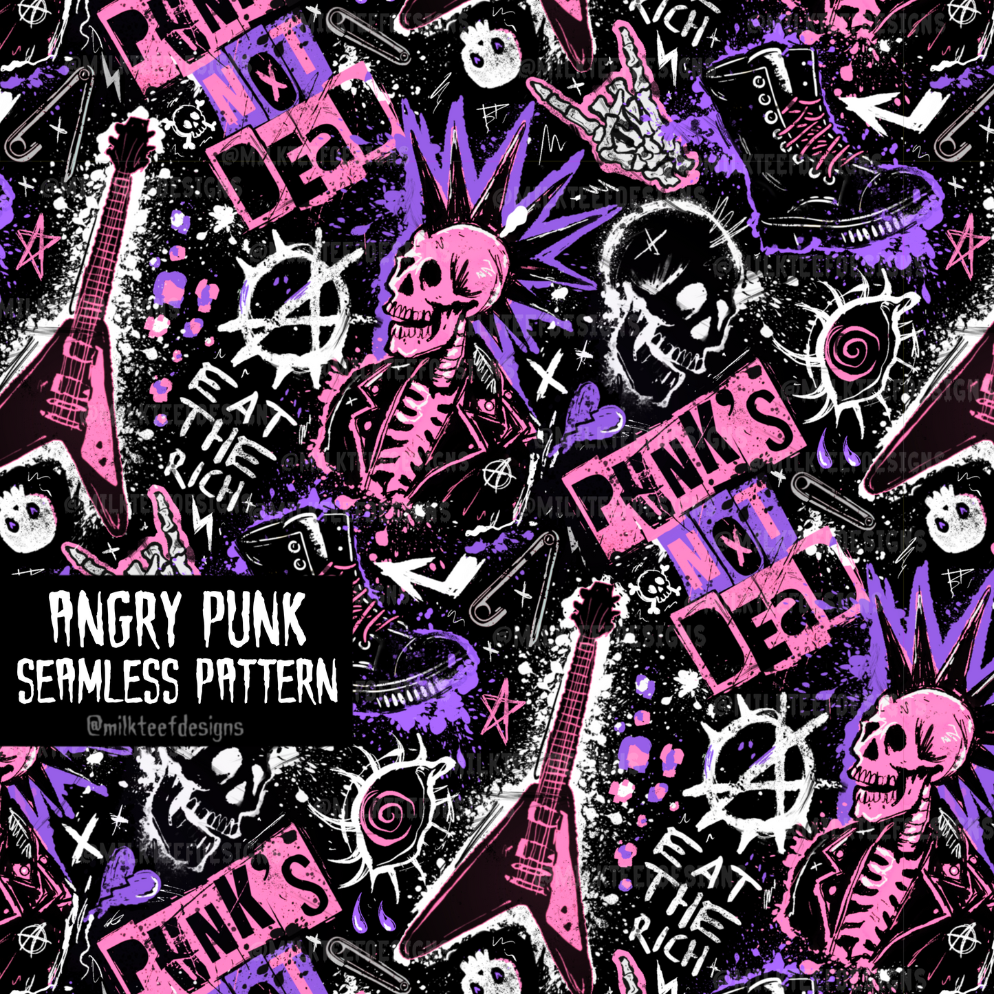 Angry Punk / Seamless Pattern