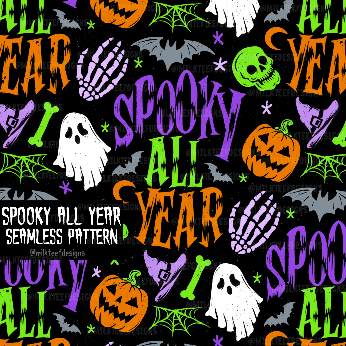Spooky All Year / Seamless Pattern