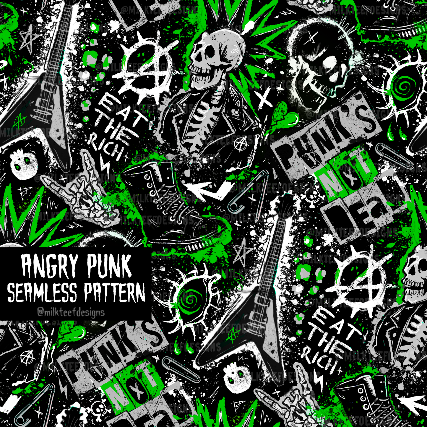 Angry Punk / Seamless Pattern