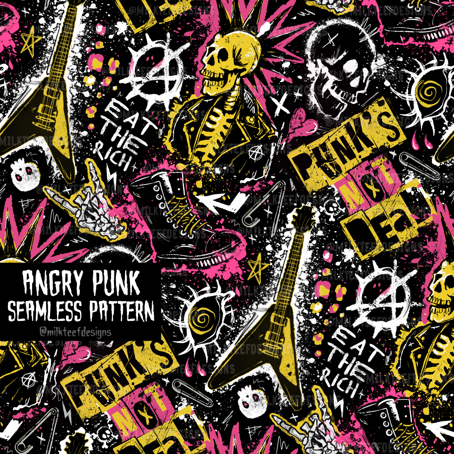 Angry Punk / Seamless Pattern