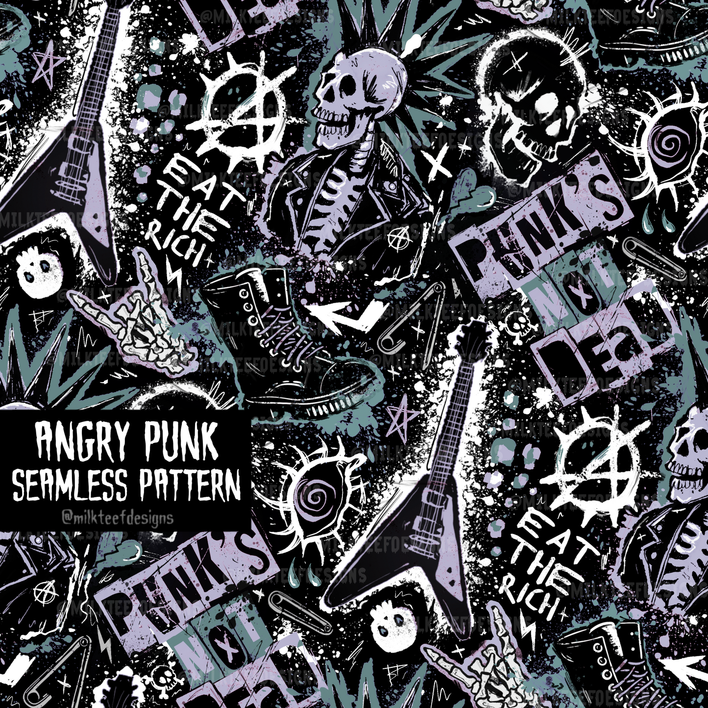 Angry Punk / Seamless Pattern