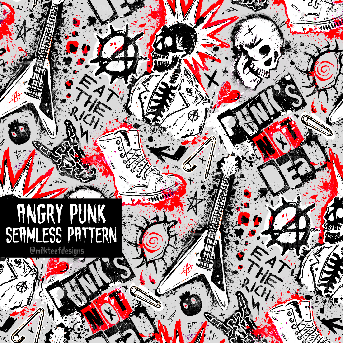 Angry Punk / Seamless Pattern