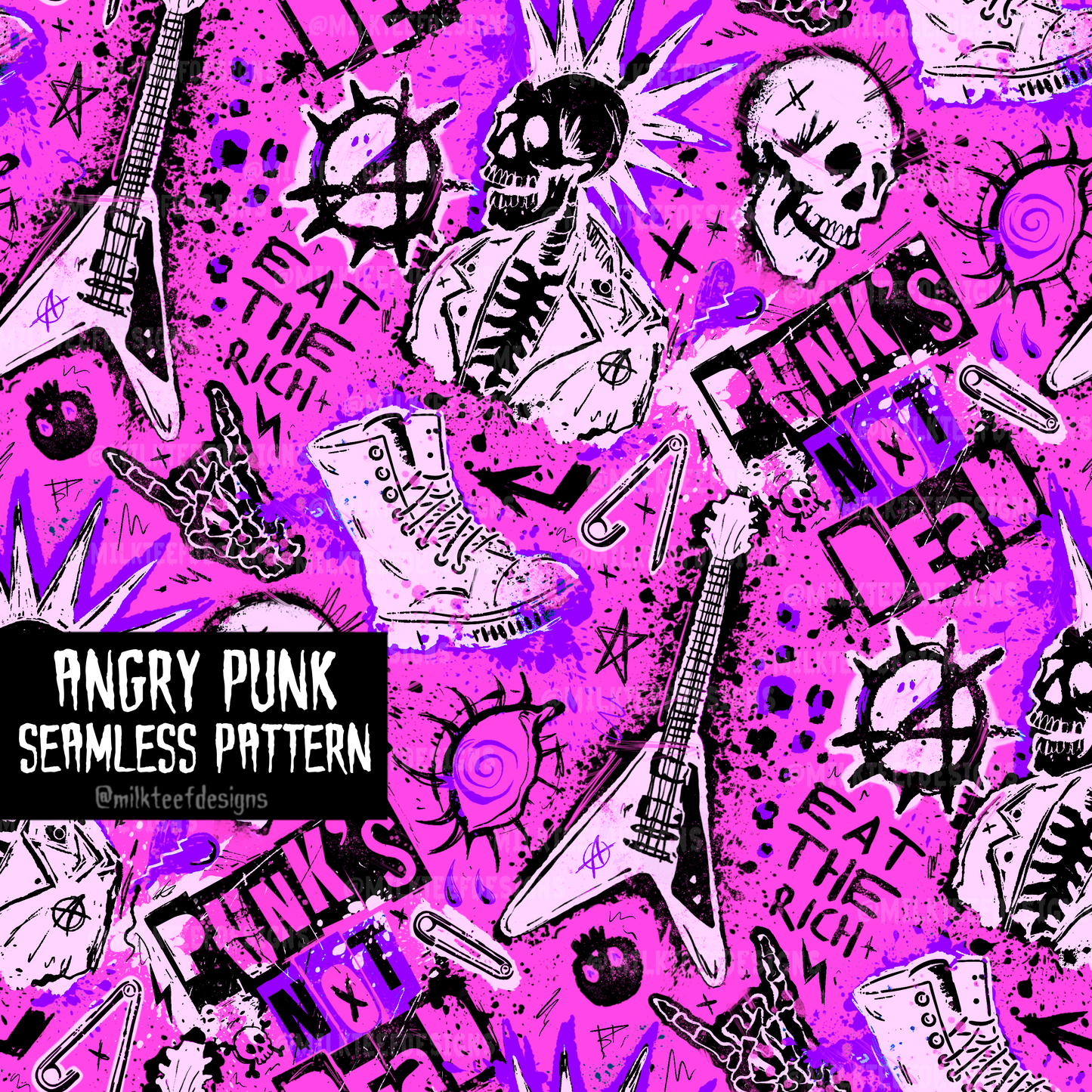 Angry Punk / Seamless Pattern