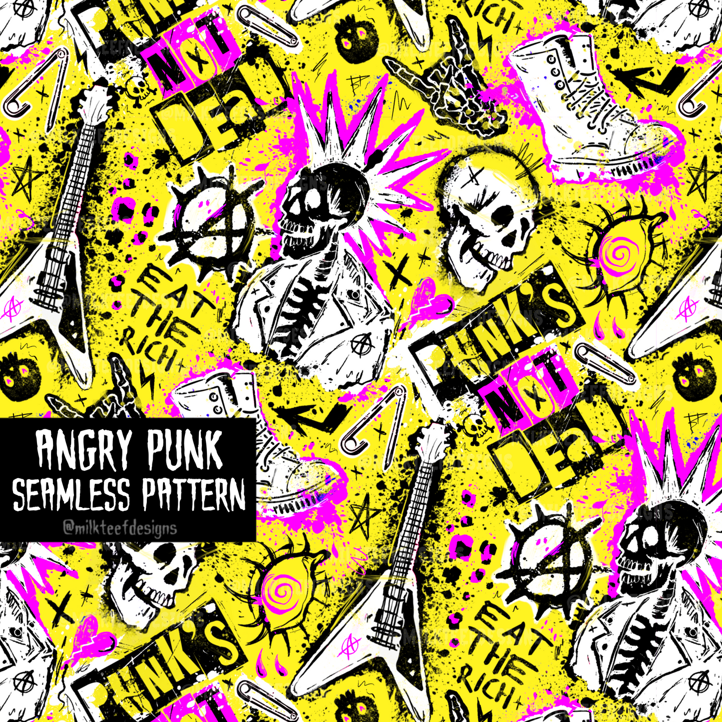 Angry Punk / Seamless Pattern