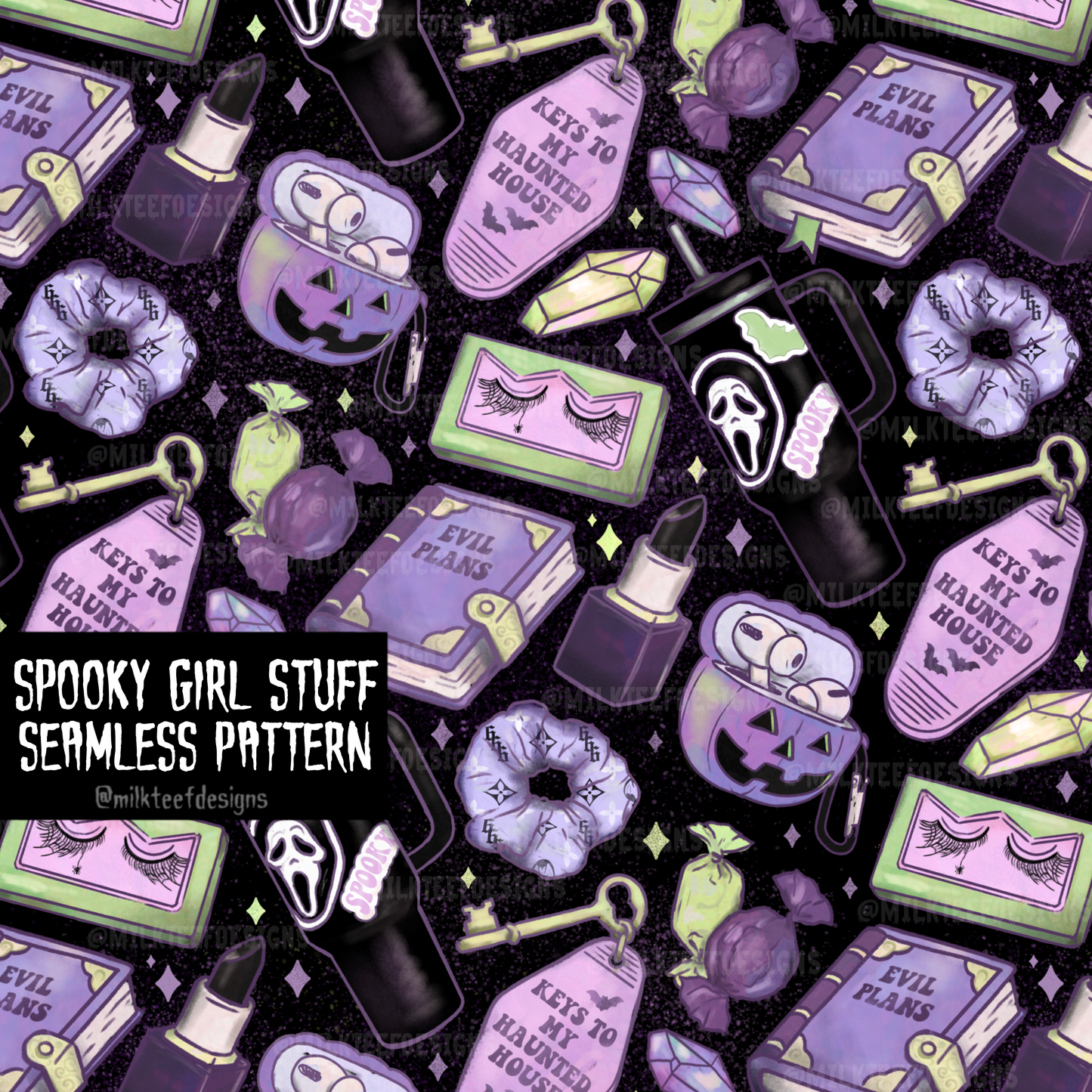 Spooky Girl Stuff / Seamless Pattern