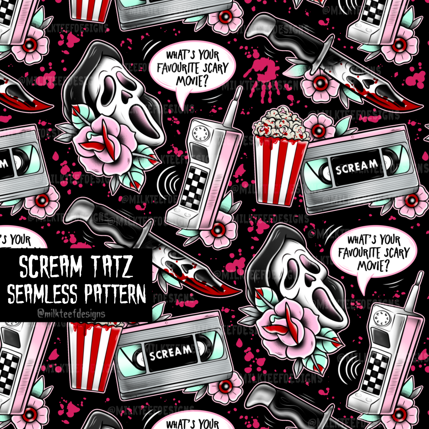 Scream Tatz / Seamless Pattern