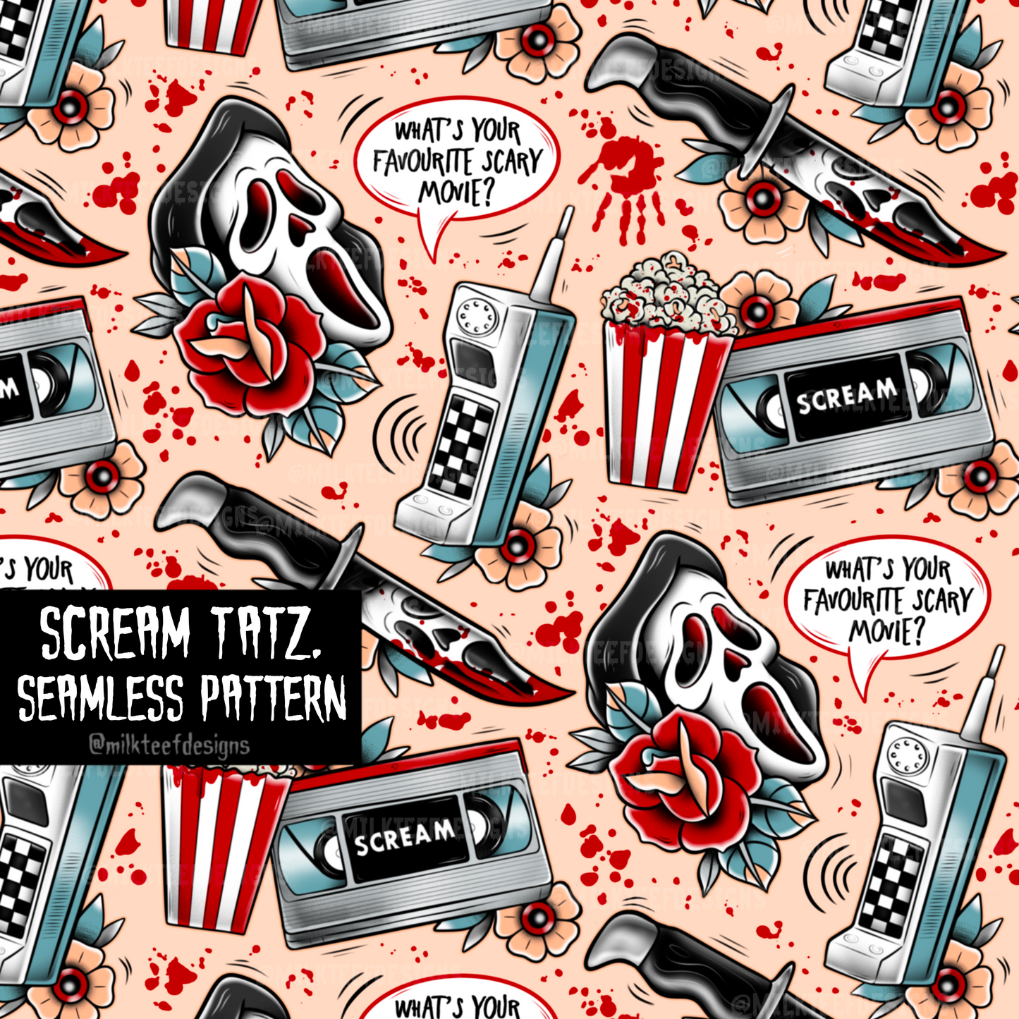 Scream Tatz / Seamless Pattern