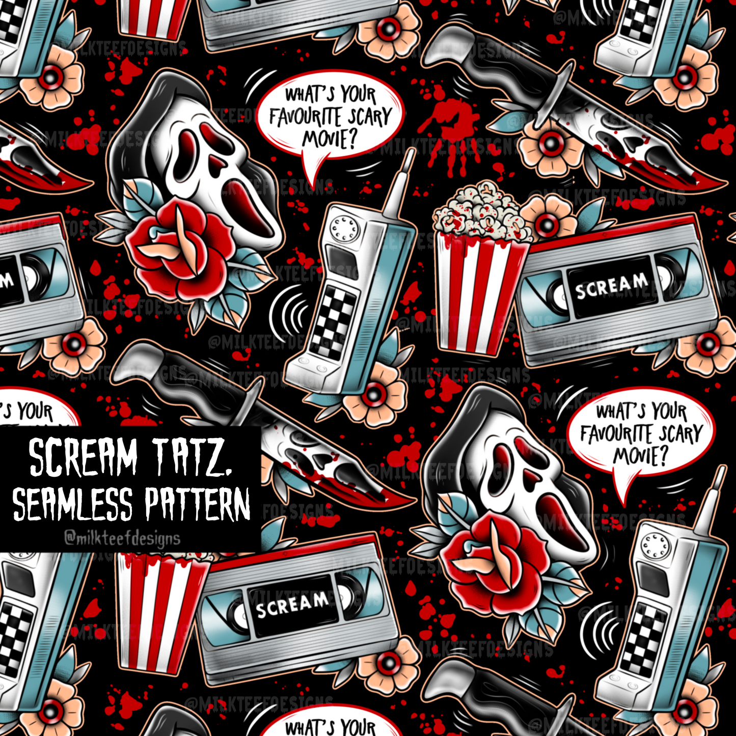 Scream Tatz / Seamless Pattern