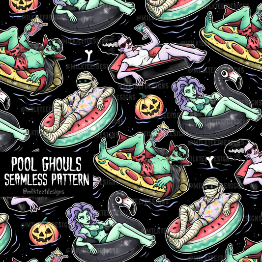 Pool Ghouls / Seamless Pattern