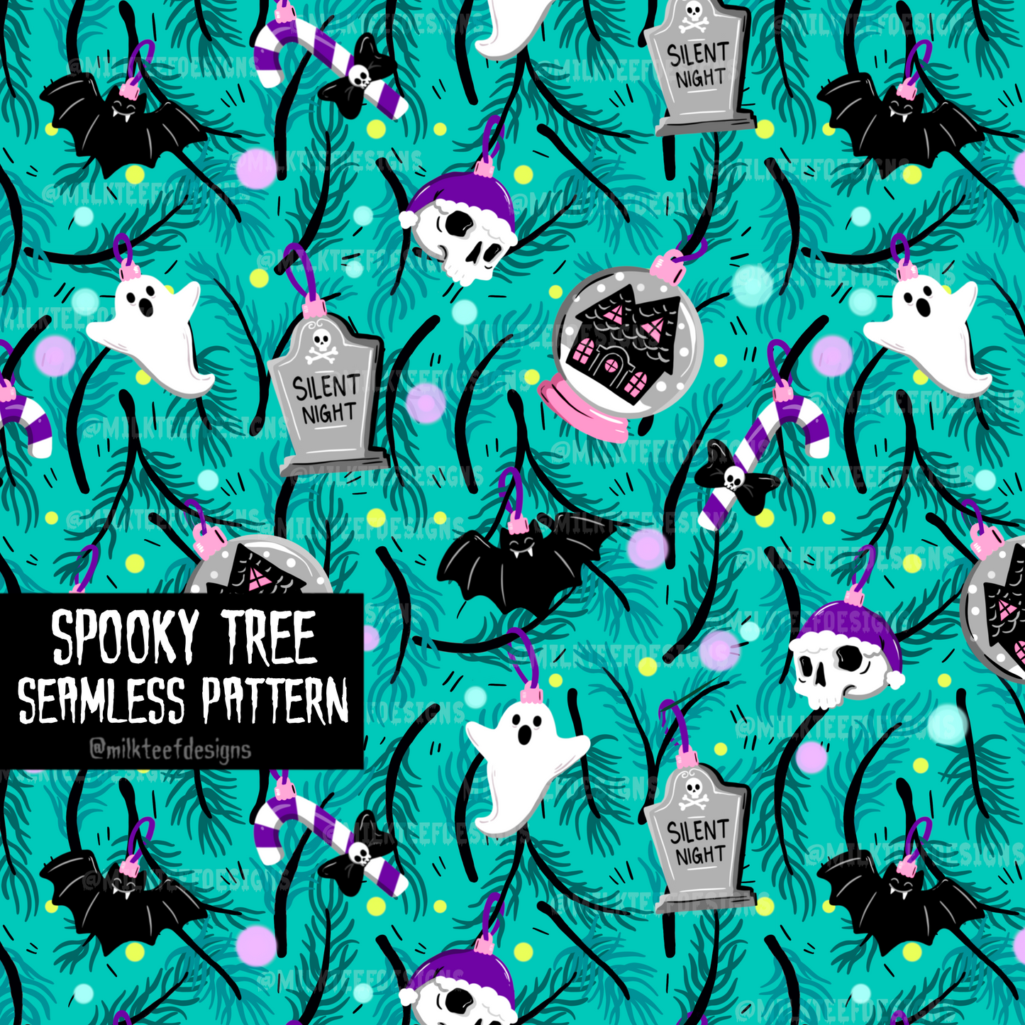 Spooky Tree / Seamless Pattern