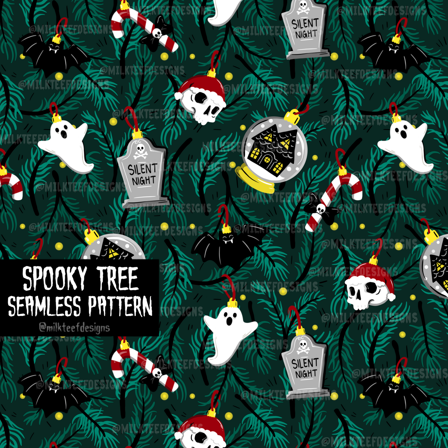 Spooky Tree / Seamless Pattern