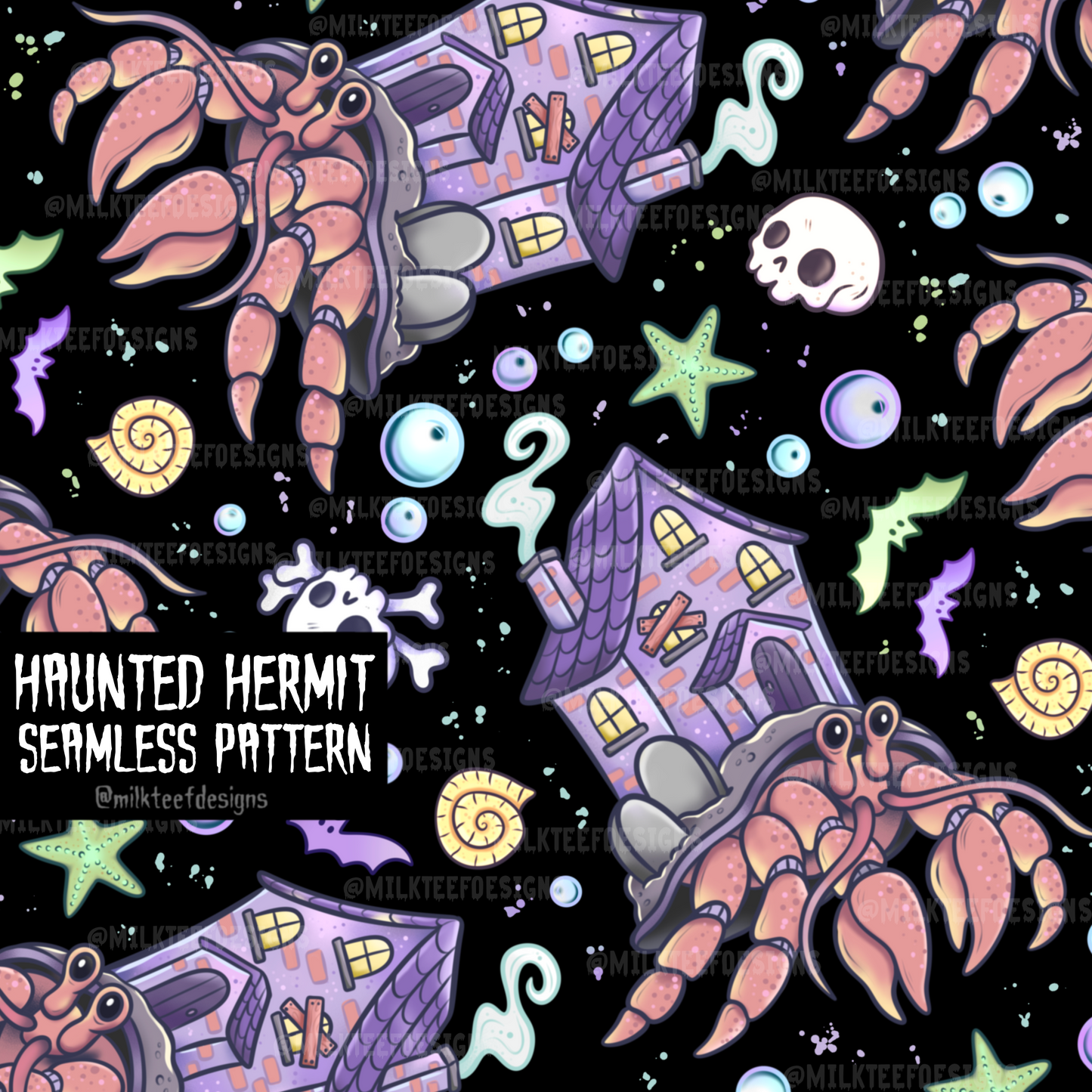 Haunted Hermit / Seamless Pattern