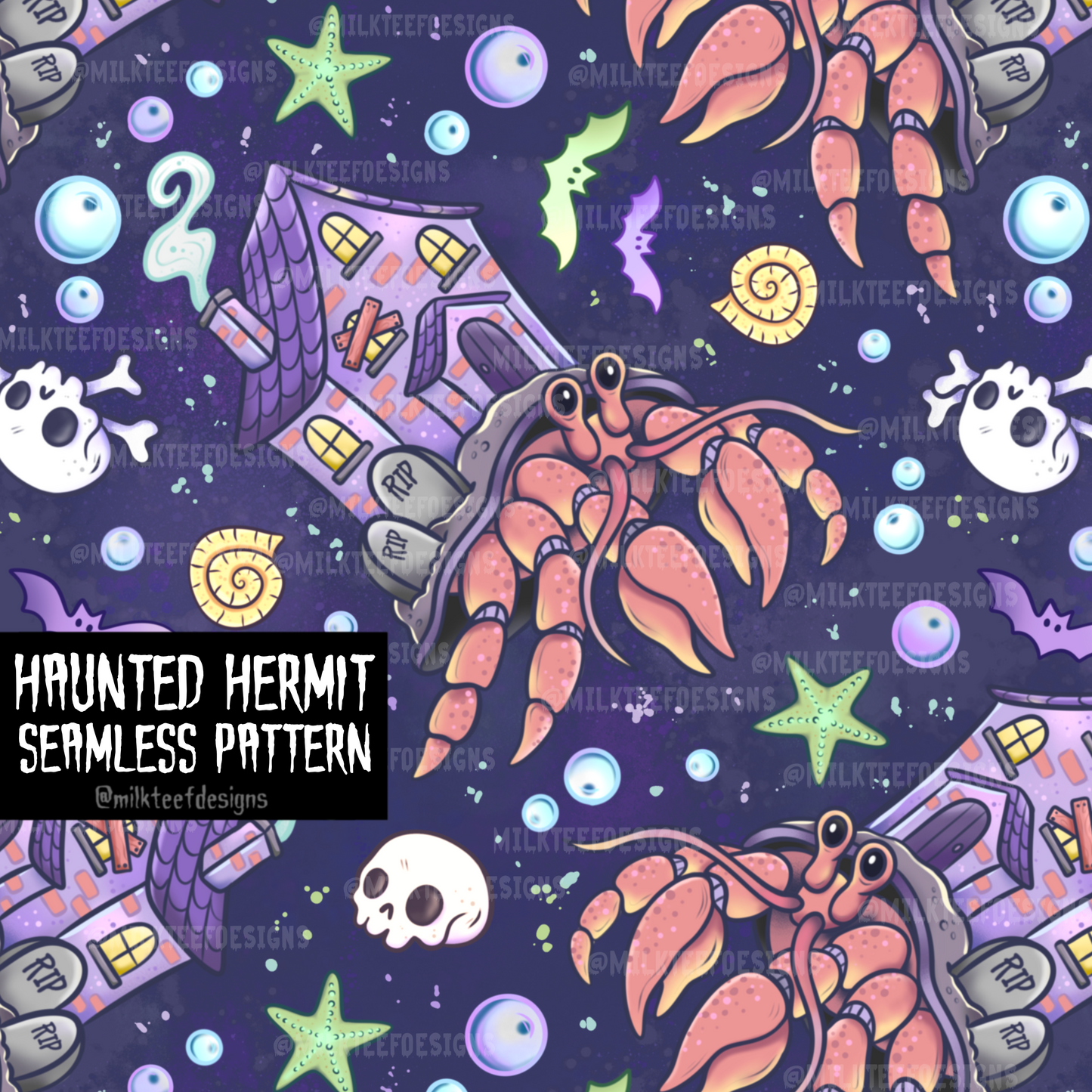Haunted Hermit / Seamless Pattern