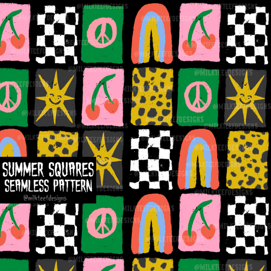 Summer Squares / Seamless Pattern