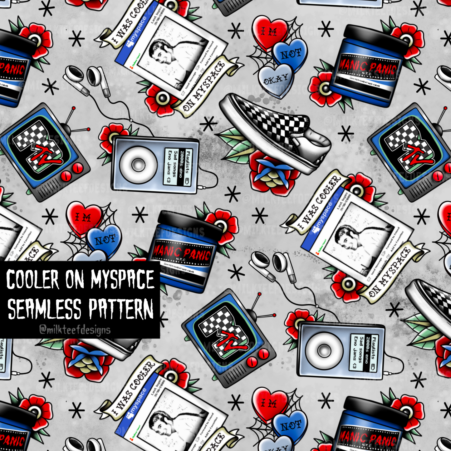 Cooler on Myspace  / Seamless Pattern