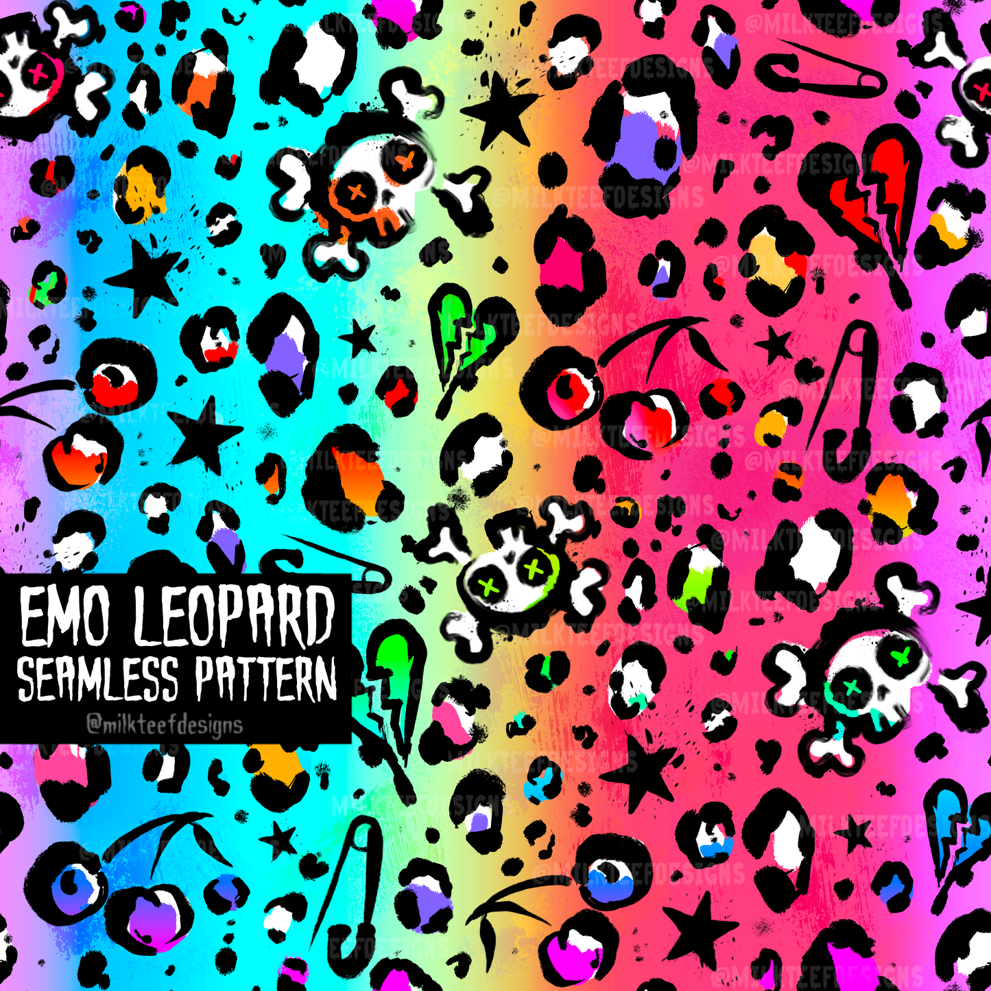 Emo Leopard  / Seamless Pattern