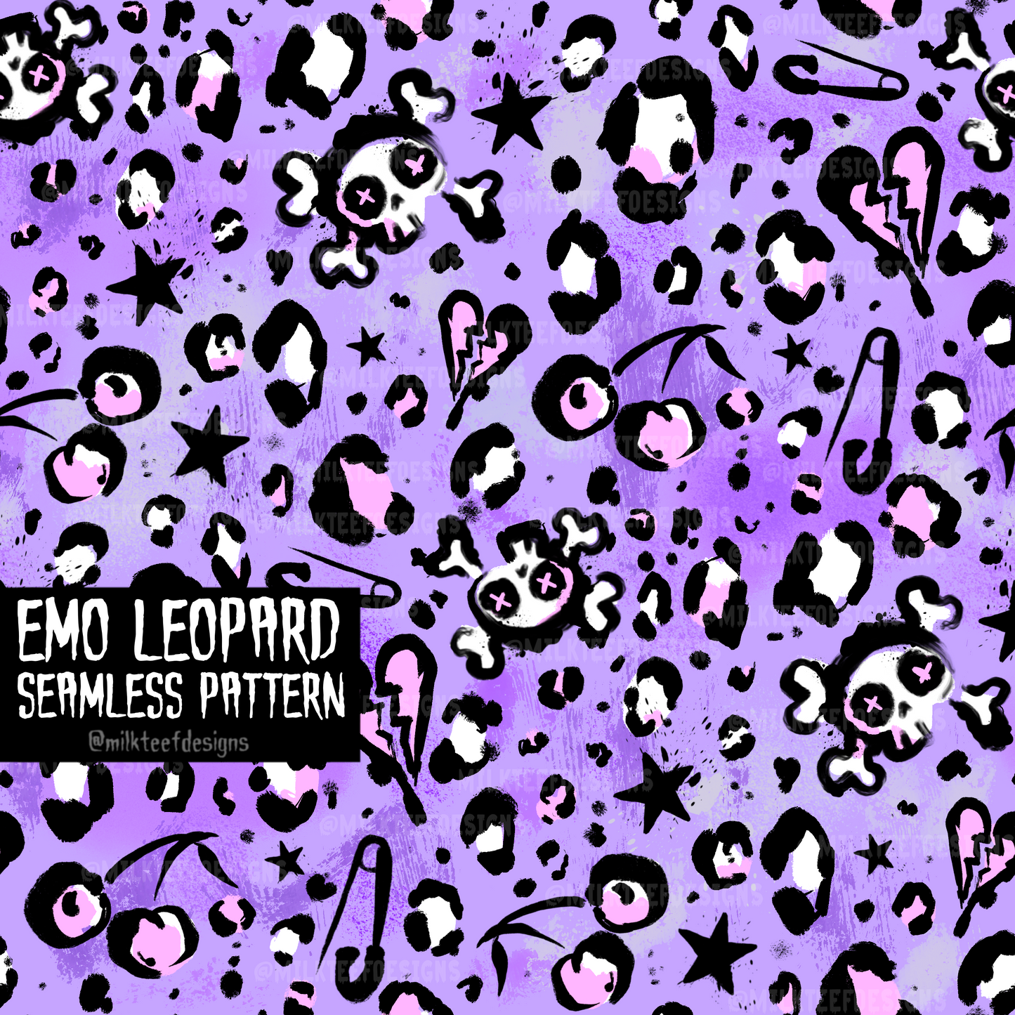 Emo Leopard  / Seamless Pattern