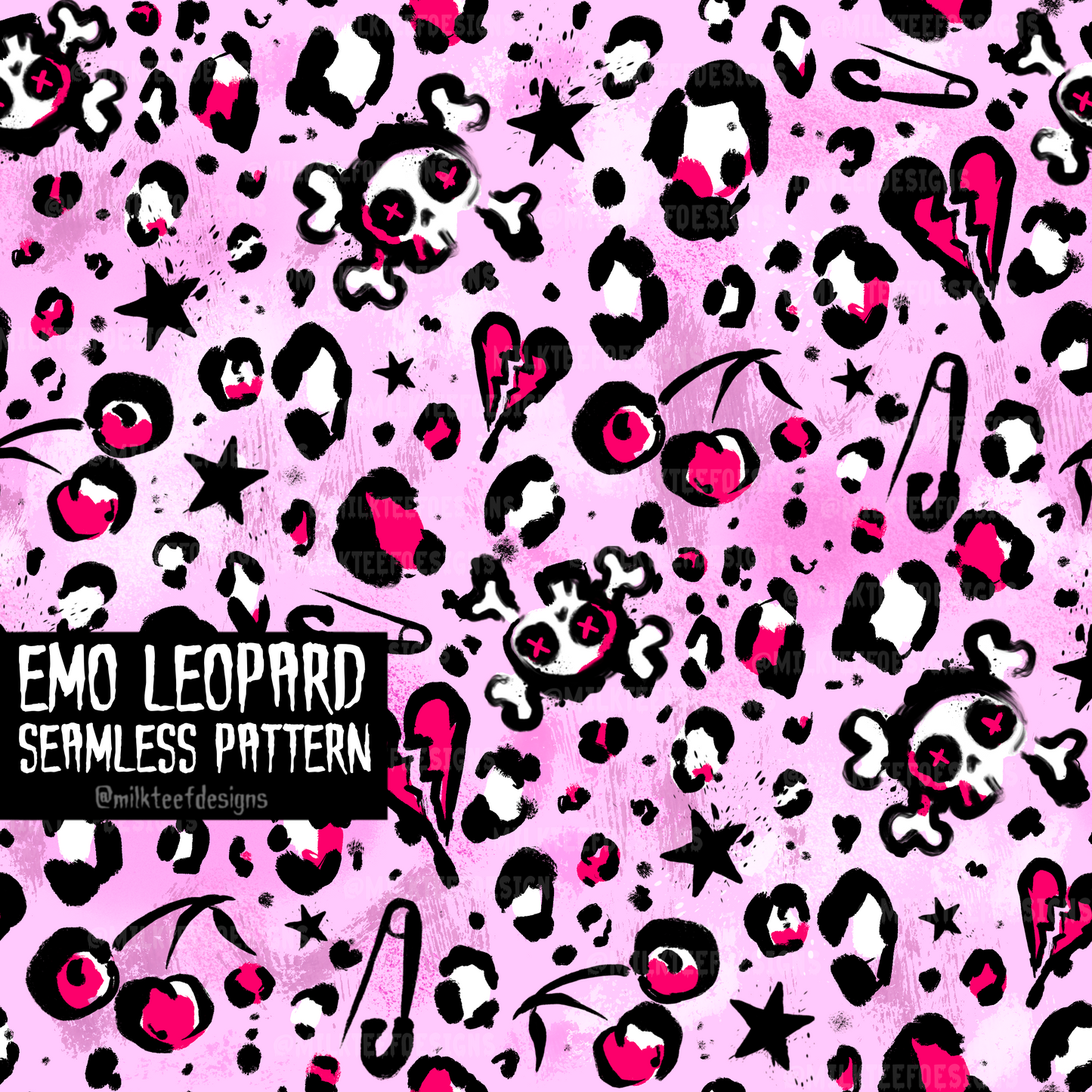 Emo Leopard  / Seamless Pattern
