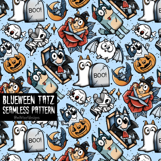 Blueween Tatz / Seamless Pattern