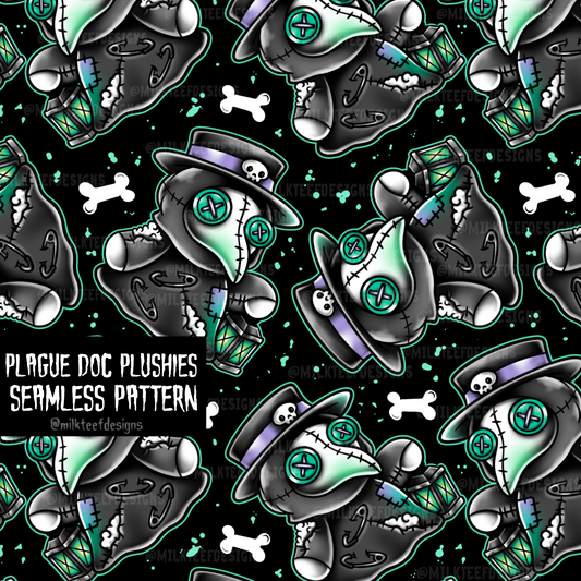 Plague Doc Plushies / Seamless Design