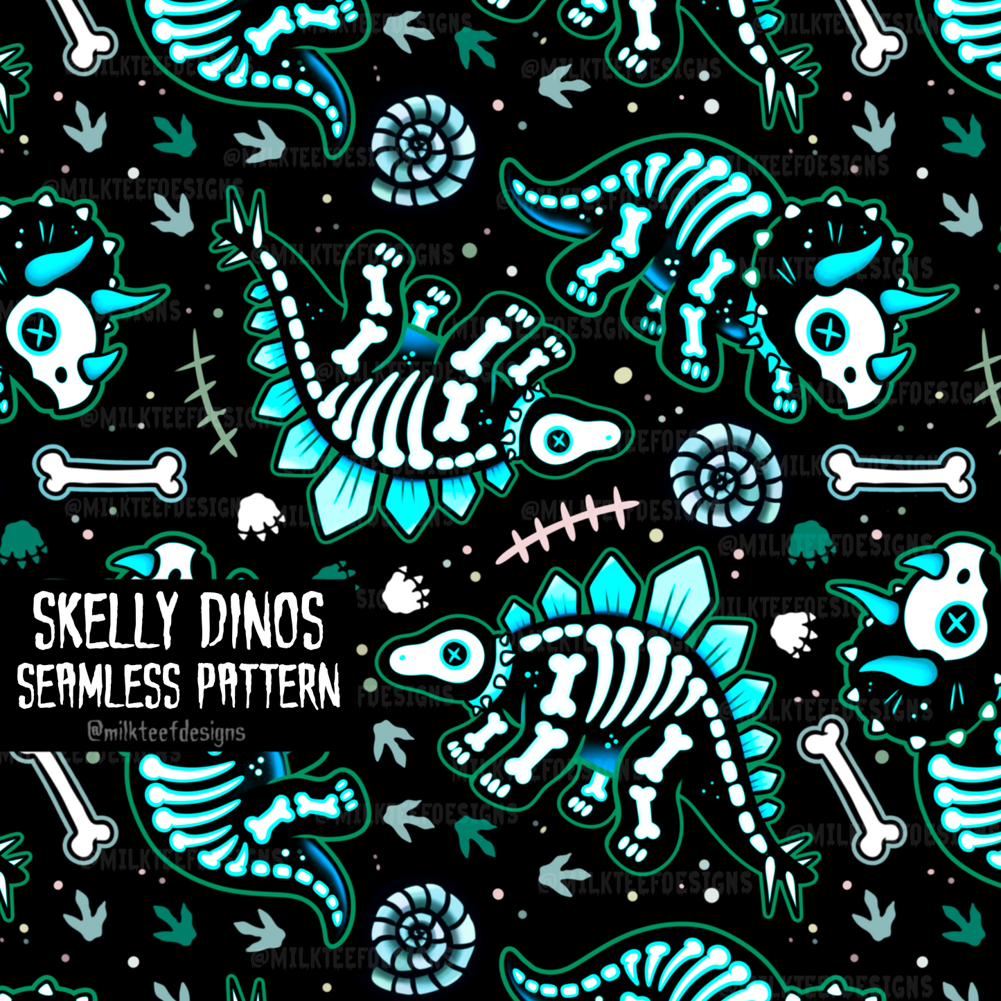 Skelly Dinos / Seamless Design