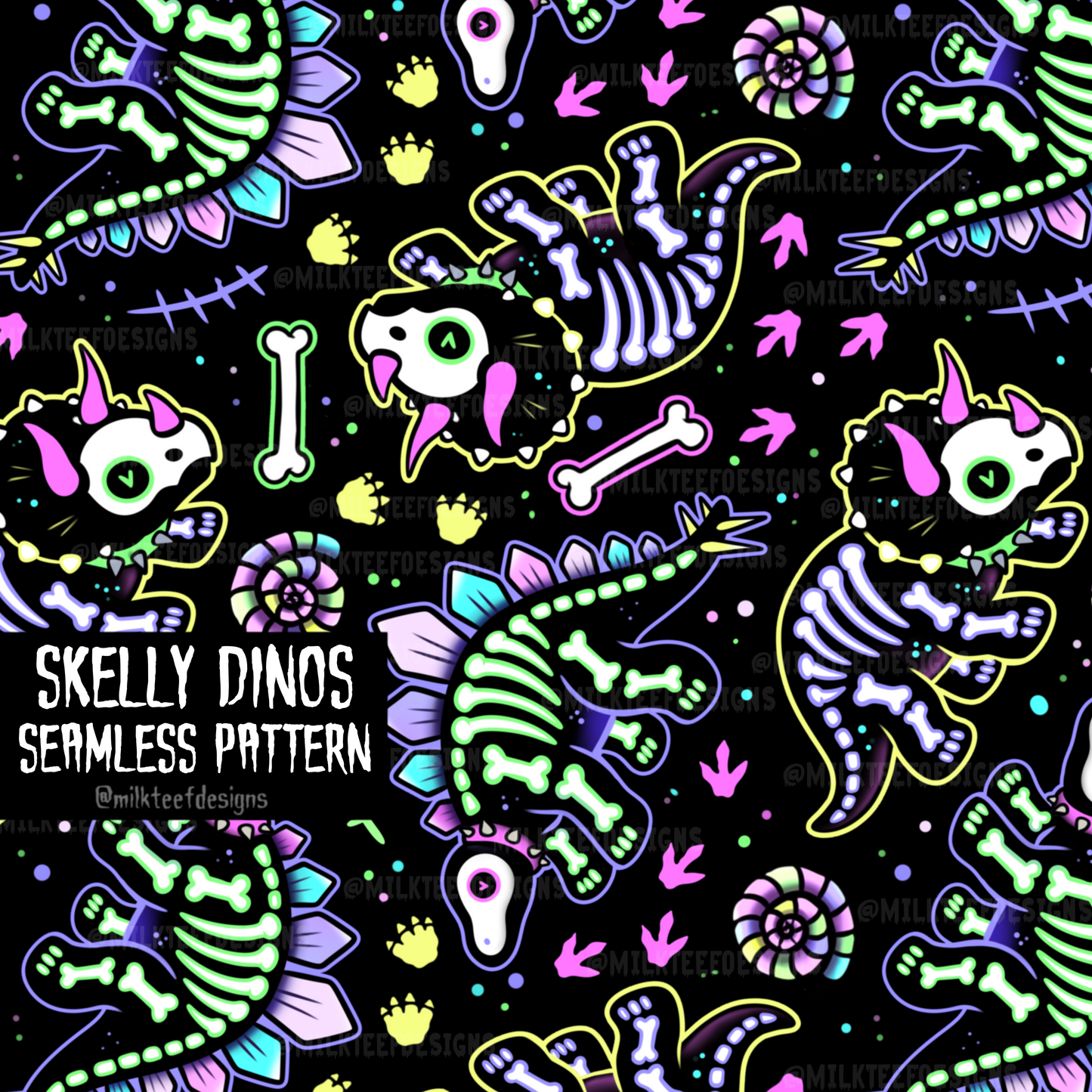Skelly Dinos / Seamless Design