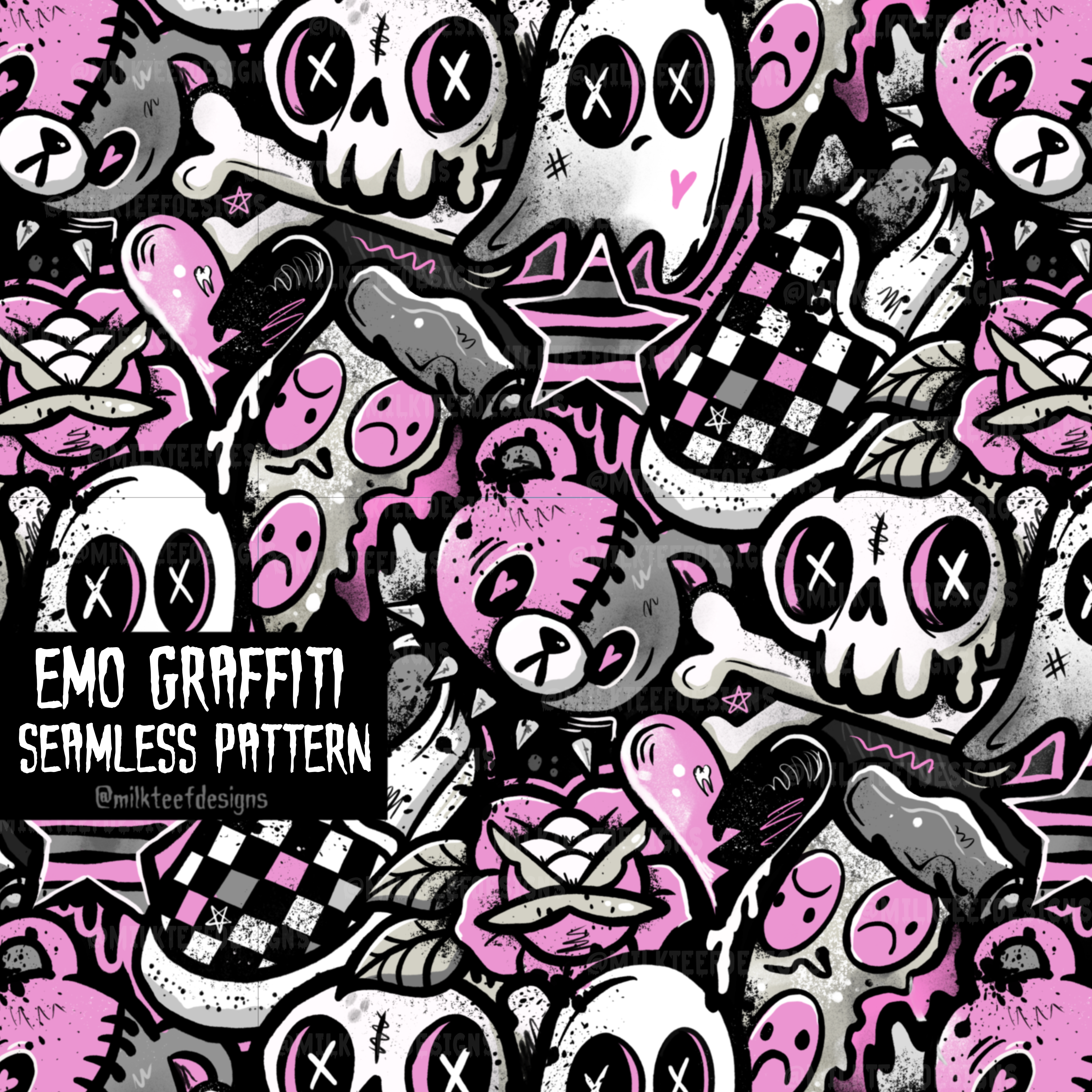 Emo Graffiti / Seamless Design – milkteefdesigns