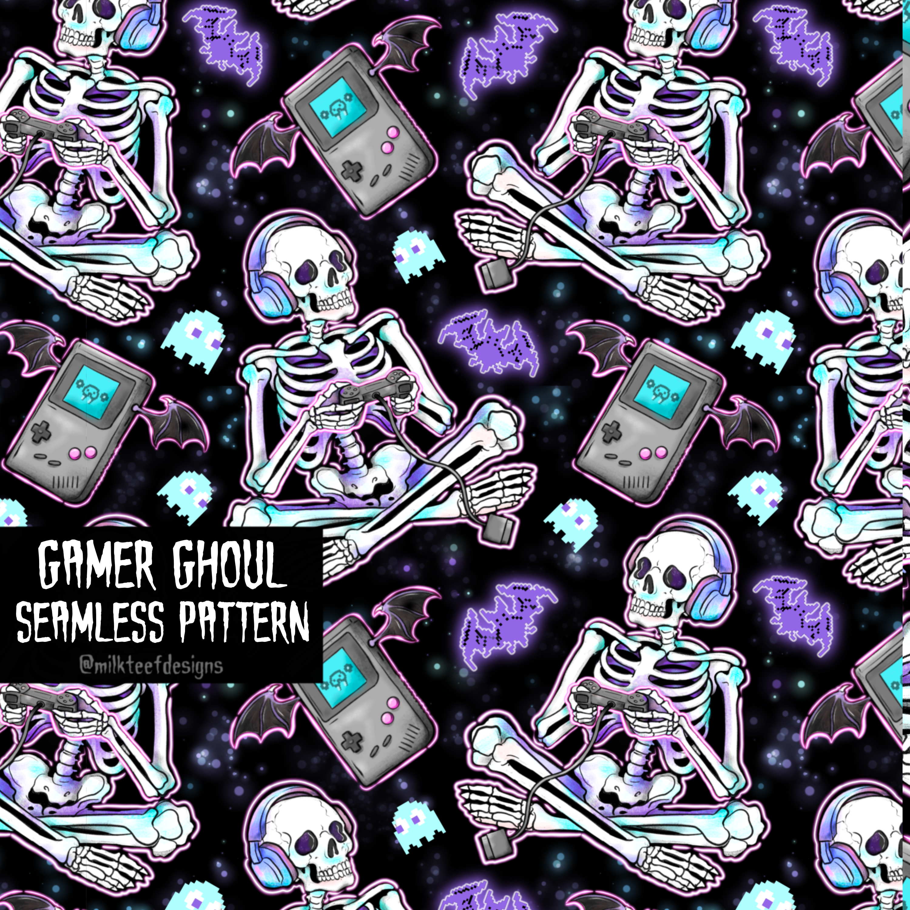 Gamer Ghoul / Seamless Pattern – milkteefdesigns